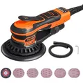 Produktbild: VEVOR Exzenterschleifer, 152 mm bürstenloser elektrischer Exzenterschleifer, 350 W, 6 variable Geschwindigkeiten, mit 10 Schleifpapieren, staubdichtem Anschluss und Schlauch, zum Holzschleifen