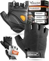 Produktbild: Valkental® - Fahrradhandschuhe mit Gel Polsterung | Griffig & Atmungsaktiv | Fahrrad Handschuhe Herren & Damen | Fingerlose Radhandschuhe - MTB/Rennrad/Trekking | Handschuhe Fahrrad Kurz & Leicht