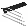 Produktbild: Wiltec Reifen Montiereisen Set 4-teilig, 300-600 mm, mit Montierhebel aus verchromtem Stahl mit Rolltasche, Montierhebel zum Reifenwechsel, Reifenmontage