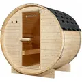 Produktbild: Outdoor Fasssauna Spitzbergen 120 - 3,6 Kw Ofen, Saunasteine & Zubehör - Saunafass Aus Fichtenholz - Gartensauna - 2 Personen - Artsauna