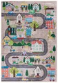 Produktbild: Mazovia Kinderteppich Kinderteppich Kinderzimmerteppich Straße Stadt Straßenteppich, 80 x 150 cm, Kurflor, Waschbar in Waschmaschine, Höhe 5 mm, Rutschfest