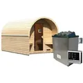 Produktbild: Karibu Gartensauna/Saunafass Fasshaus 3 9 kW Ofen inkl. Steuergerät inkl. 10-teiligem gratis Saunaset im Wert von 232,94 €