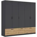 Produktbild: Rauch Möbel Kleiderschrank, Grau, Eiche Artisan, Metall, 6 Fächer, 3 Schubladen, 226x210x54 cm, Blauer Engel, Goldenes M, Made in Germany, in verschiedenen Größen erhältlich, Holzdekoren erhältlich, Schlafzimmer, Kleiderschränke, Drehtürenschränke