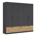 Produktbild: Drehtürenschrank - grau-metallic-Artisan Eiche - 226 cm Kleiderschrank Schrank