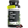 Produktbild: natural elements OPC Traubenkernextrakt – 90 hochdosierte Kapseln für 3 Monate – reines OPC aus französischen Weintrauben – vegan, in deutschen Laboren getestet