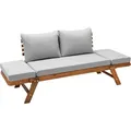 Produktbild: Dehner Gartenmöbel Sofa Macao, inkl. Polster, ca. 196 x 75 x 70 cm, FSC®-es Akazienholz / Polyester, geölt, braun / grau - Braun/Grau