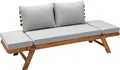 Produktbild: Dehner Gartenmöbel Sofa Macao, inkl. Polster, ca. 196 x 75 x 70 cm, FSC®-es Akazienholz / Polyester, geölt, braun / grau