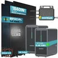 Produktbild: SUNNIVA® 1840W Balkonkraftwerk mit 4.48 kWh Speicher MARSTEK 2x B2500-D BIFAZIAL