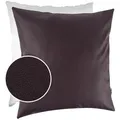Produktbild: Kisska Dekokissen Kissenhülle KUMO atmungsaktive Kunstleder Kissenbezug Zierkissen, Kissenüberzug mit Füllung Leder-Optik UNI 40x40cm Einfarbig Braun braun eckig mit Füllung | 40 cm x 40 cm