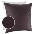 Produktbild: Kissenbezug Kunstleder Dekokissen Sofakissen Leder-Kissenbezüge Kissenhülle Kissen KUMO Braun 40x40cm mit Füllung
