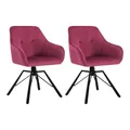 Produktbild: WOLTU Esszimmerstühle drehbar 2er Set, für Esszimmer Wohnzimmer, Bequeme Küchenstühle gepolstert mit Armlehnen Rückenlehne, mit Samtbezug, Bordeaux