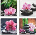 Produktbild: Artland Leinwandbild Orchidee Zenstein Tropfen Spa Konzept, Zen (4 St), 4er Set, verschiedene Größen