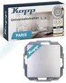 Produktbild: Kopp PARIS Universalschalter in Silber - Lichtschalter-Unterputz mit 10AX Schaltvermögen - Hochwertiger IP20 Schalter mit Steckklemmen - Stilvoller Wechselschalter-Unterputz 250V~