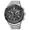 Produktbild: Citizen Promaster Eco Drive Herren Chronograph aus Edelstahl in der Farbe Silber-Schwarz-Rot 47mm, Wasserdichtigkeit: 20 Bar, CB5001-57E