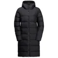 Produktbild: Jack Wolfskin Daunenmantel FROZEN PALACE COAT W RDS mit Entendaunen- und Federfüllung, mit individuell anpassbarer Kapuze schwarz XXL (48)