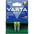 Produktbild: Varta - RECH.AC.Phone AAA800mAh BLI2 Micro (AAA)-Akku NiMH 800 mAh 1.2 v 2 St.