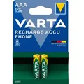 Produktbild: Akku Batterien VARTA Recharge Accu Phone AAA R3 800 mAh 2 Stück/Blister, optimierte Kapazität, 1,2 V