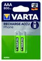 Produktbild: Varta Batterie T398/BLISTER 2 MICRO-ACCU 1,2V 800MAH 58398101402