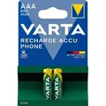Produktbild: Varta NiMH AAA Micro 800mAh HR03 Akku für DECT Telefon T398 - 2er Verpackung