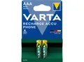 Produktbild: VARTA 2x AAA NiMH Telefon-Akkus 800mAh, 1,2V Micro-Batterien für Mobilteile Akku (2 St), Leistungsstarke AAA NiMH Telefon-Akkus (800 mAh, 1,2V) im 2er-Set
