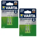 Produktbild: 2 x Varta Recharge Accu Phone AAA 800 mAh NiMH HR03 1,2V im 2er Blister