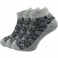 Produktbild: GAWILO dicke & warme Damen Sneaker Socken (3 Paar) | kurze Wollsocken im Norweger Look | ideal auch als Bettsocken im Winter (39-42, grau)