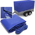 Produktbild: Wiltec Hochplane für Anhänger 209 x 114 x 88 cm, Anhängerplane mit Reißverschluss und Gummigurt, wasserfeste und winddichte Schutzplane, Abdeck...