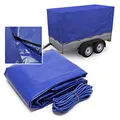 Produktbild: Wiltec Hochplane für Anhänger 209 x 114 x 88 cm, Anhängerplane mit Reißverschluss und Gummigurt, wasserfeste und Winddichte Schutzplane, Abdeckplane 1000D
