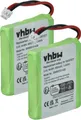 Produktbild: vhbw 2x Akku kompatibel mit 1&1 Multiphone by 1und1 schnurlos Festnetz Telefon (600 mAh, 2,4 V, NiMH)