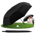 Produktbild: Styngard Golfregenschirm BELFAST, XXL Regenschirm Groß für 2 Personen schwarz Ø 140 cm
