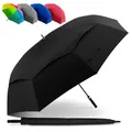 Produktbild: STYNGARD XXL Regenschirm Groß Sturmfest [Ø 140 cm] - Golfschirm mit Doppelbespannung für maximalen Wind- und Regenschutz Modell - Regenschirm für 2 Personen - BELFAST