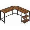 Produktbild: L-förmiger Eck-Computertisch Schreibtisch Home Desk Schlafzimmer Studiertisch Einfacher Arbeitstisch 138*138*75cm Vintage Braun-Schwarz