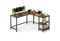 Produktbild: VASAGLE Schreibtisch Computertisch, 138 x 138 x 76 cm, L-förm Eckschreibtisch mit 2 Ablagen