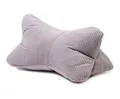 Produktbild: Gözze - Leseknochen Capri, Nackenkissen in Feincord-Optik, Lese- und Relaxkissen für Nacken und Rücken, 40 x 25 cm - Silber