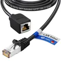 Produktbild: HB-DIGITAL 7,5m LAN Kabel Rohkabel CAT 7 Verlängerung für Ethernet Netzwerkkabel RJ45 Stecker auf RJ45 Buchse 10 Gbit/s S/FTP Kupfer PIMF - Schwarz