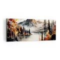Produktbild: Panorama Bilder auf Leinwand 100x40cm Leinwandbild Natur Sicht Berge Groß Wanddeko Bild Schlafzimmer Küche Wandbilder Dekoration Wohnzimmer Wall Decor Canvas Wand Kunstdruck Art AB100x40-5783