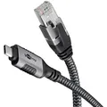 Produktbild: goobay USB C 3.1/RJ45 CAT 6 Kabel 1,0 m grau, schwarz, 1 St.