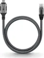 Produktbild: Wentronic Ethernet-Kabel USB-C auf RJ45 1 m verbindet Router Modem oder Netzwerk-Switch CAT 6 FTP UTP 1 m Silber Schwarz (70696)