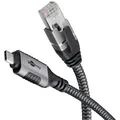 Produktbild: 1m USB-C RJ45 Kabel Ethernet LAN USB Type-C Patchkabel CAT6 aktiv Schwarz Silber