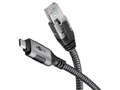 Produktbild: goobay USB C 3.1/RJ45 CAT 6 Kabel 1,0 m grau, schw NEU