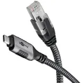 Produktbild: goobay USB C 3.1/RJ45 CAT 6 Kabel 1,0 m grau, schwarz, 1 St.