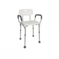 Produktbild: Mobiclinic, Duschstuhl mit Rückenlehne, Puerto, Duschhilfe, Badehocker für Ältere, Stuhl für Dusche Badesit mit Rückenlehne, gepolsterte Armlehnen