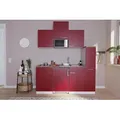 Produktbild: Küchenzeile Economy m. Geräten Rot/Nussbaum B: ca. 180 cm