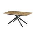 Produktbild: B&D home Esstisch LARS, ausziehbar 120-160 x 80 cm, 4-6 Personen Küchentisch Holztisch mit Kreuzgestell schwarz für Küche, Esszimmer, Industrial modern Design, Wildeiche Optik, 11202-XS-EIWL-P