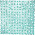 Produktbild: Relaxdays - Duschmatte Steinoptik, rutschfeste Duscheinlage mit Saugnäpfen, waschbar, quadratisch BxT: 53 x 53 cm, türkis