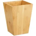 Produktbild: Relaxdays Papierkorb Bambus, eckig, 6 l, ohne Deckel, für Büro, Kinderzimmer, Bad, Mülleimer HxBxT: 27x20x20cm, natur