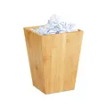 Produktbild: Relaxdays Papierkorb Bambus, eckig, 6 l, ohne Deckel, für Büro, Kinderzimmer, Bad, Mülleimer HxBxT: 27x20x20cm, natur