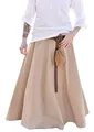 Produktbild: Battle-Merchant Mittelalterlicher Rock Damen Baumwolle | bodenlang und weit ausgestellt in div Farben S-XXL | Mittelalter LARP Kleidung Magd Wikinger (Hellbraun, M)