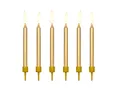 Produktbild: partydeco Geburtstagskerze, Geburtstagskerzen mit Halter 6cm gold 6er Set