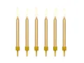 Produktbild: Geburtstagskerzen, glatt, gold, 6cm (1 VPE / 6 Stk.)